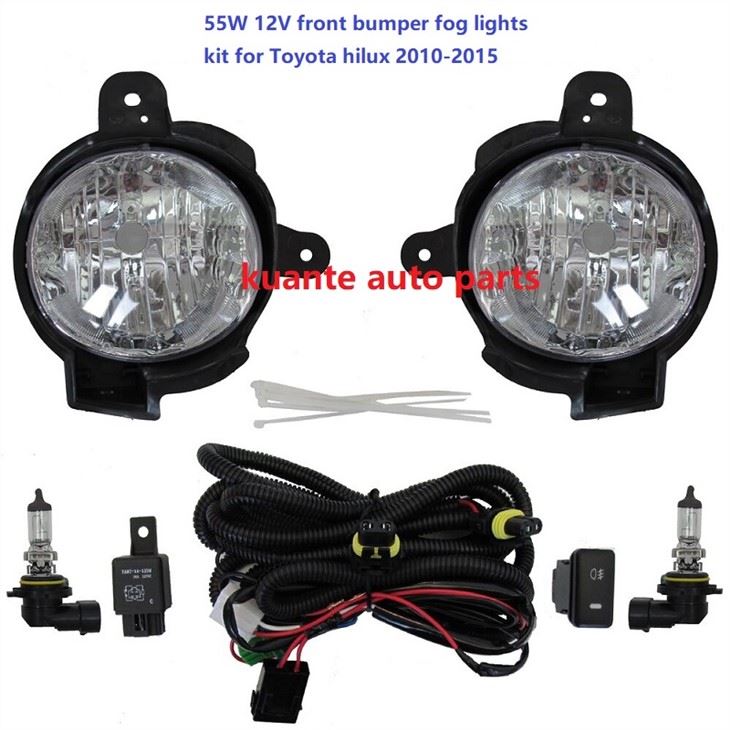 55W 12V Kit de luces antiniebla del parachoques delantero para Toyota Hilux 2010-2015