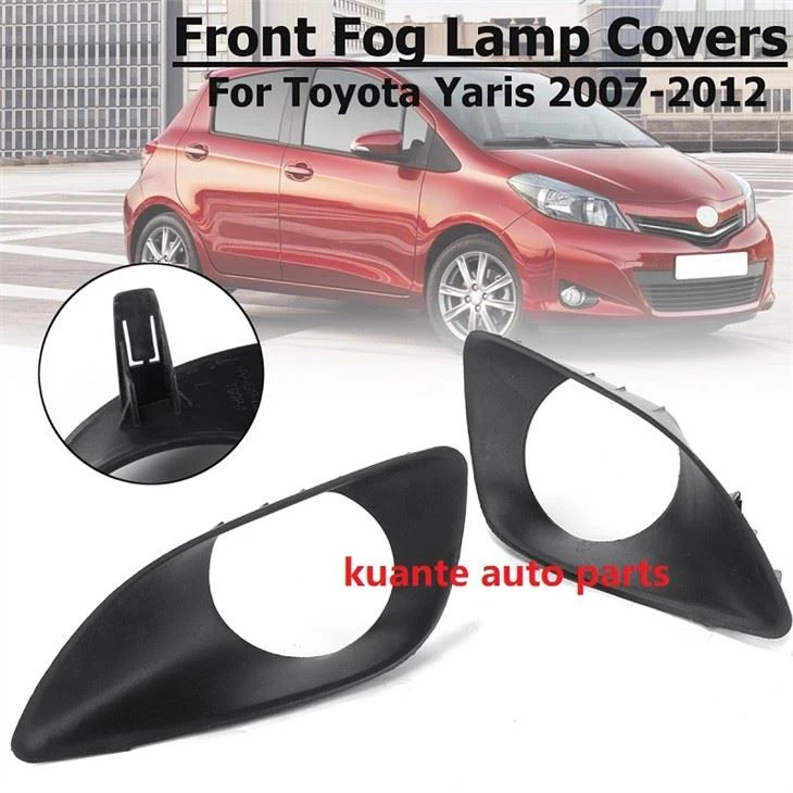 Cubierta de luz antiniebla de plástico negro en stock para Toyota Yaris 2009-2012
