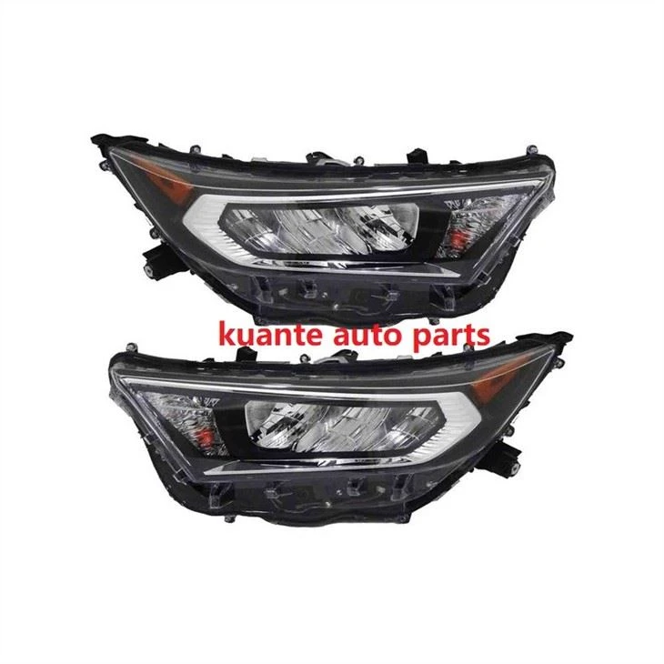 Car Body Spare Parts For RAV4 2019 USA Led Headlights Tail Lights Fog Lights Front Bumper Lip Body Kit Spoiler