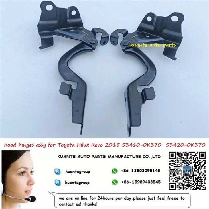 Conjunto de bisagras para capó de automóvil para Toyota Hilux Revo 2015 53410-0K370 53420-0K370